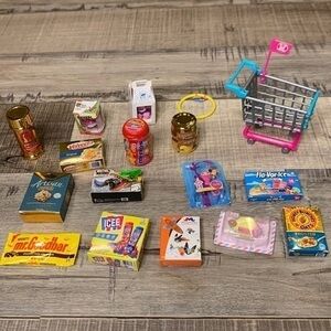 Mini Brands lot of 16 plus shopping cart